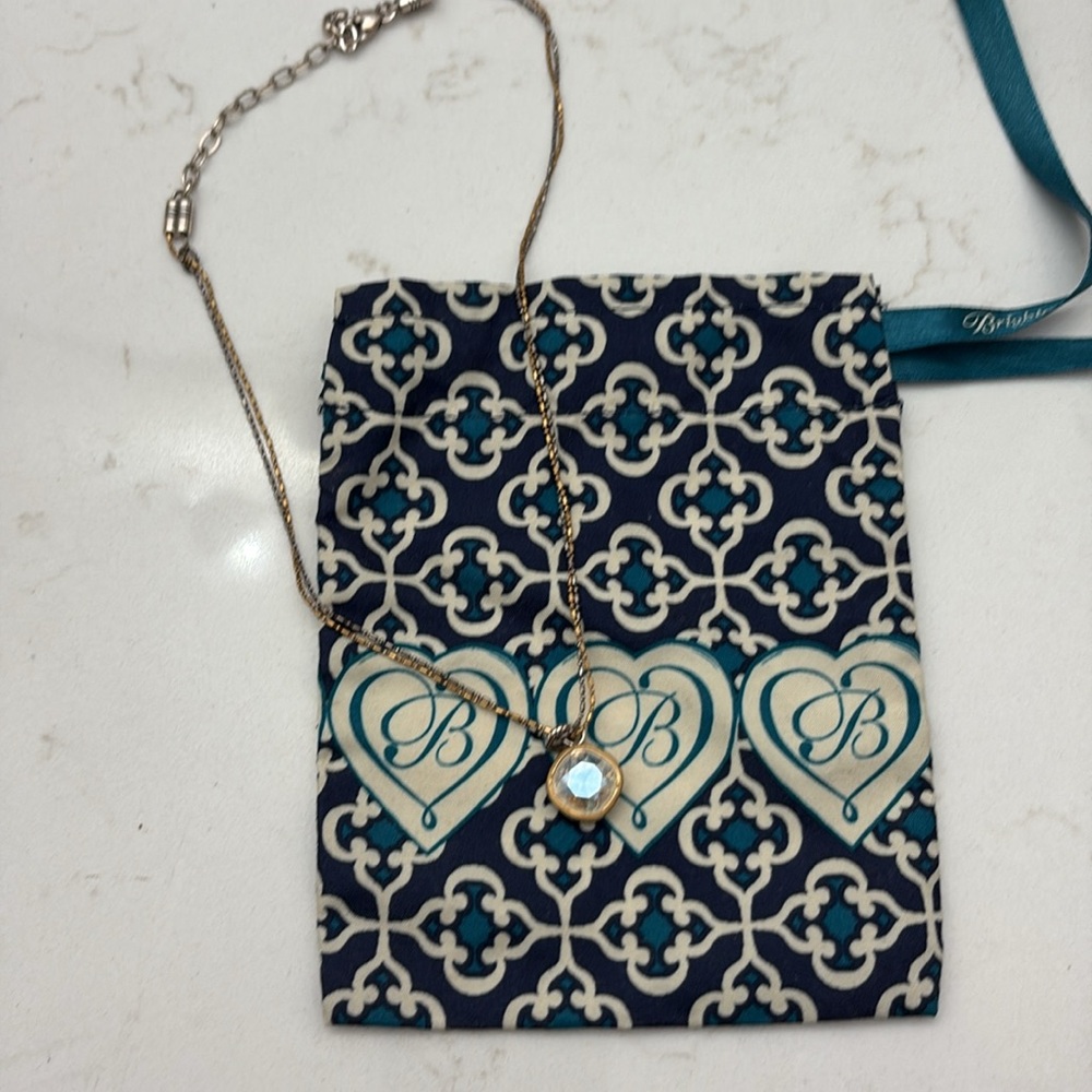 Brighton 18” Dble Twisted 2 Tone Necklace with Pendant & Bag 💫
